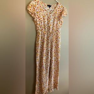 LARSYN & LILY Orange & Yellow Floral JUMPSUIT  Sze S